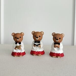vintage homco christmas choir bear figurines 5100 porcelain